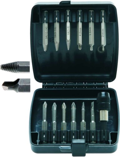 Wykrętaki trzpieniowe i bity, 13 szt.