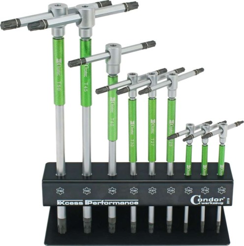 Klucze Torx T10-T50 typu T, 9 szt.