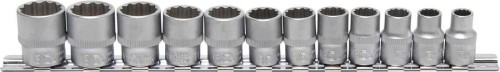 Nasadki 12-kątne, 3/8", 8-19 mm, 12 szt.