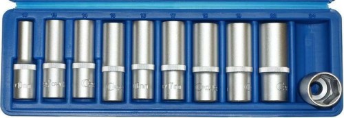 Nasadki  długie  6-kątne, 1/2", 10-24 mm, 10 szt.