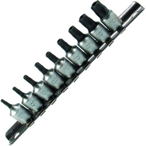 Nasadki Torx Plus 5-kątne z otworem TS10-TS50, 1/4", 9 szt.