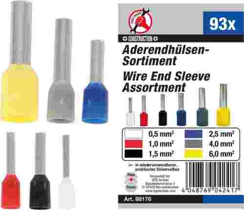 Tulejki do zaciskania, 93 szt.