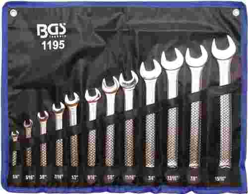 Klucze płasko oczkowe 1/4"-15/16", 12 szt.