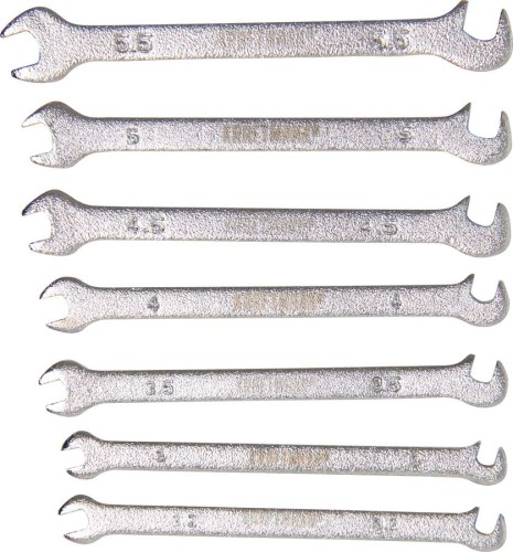 Klucze płaskie 3-5.5 mm, 7 szt., precyzyjne