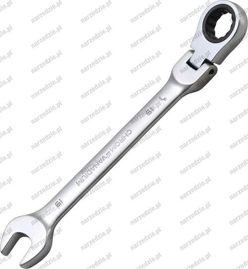 B.6719 Klucz oczk. płaski 19 mm z grzechotką i przegubem