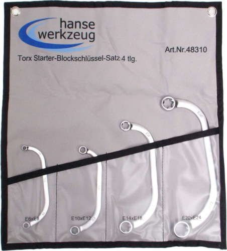 Klucze oczkowe typu C, Torx E6-E24, 4 szt.