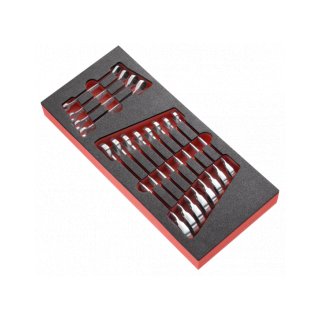 Moduł 13 kluczy płasko-oczkowych calowych, 1/4"-15/16"