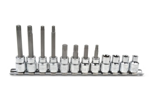 Zestaw kluczy nasadowych wkrętakowych do śrub z gniazdem typu TORX 12szt, 3/8"