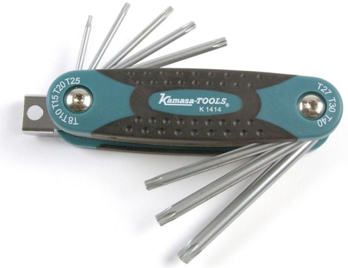Scyzoryk z zestawem Kluczy trzpieniowych typu TORX T8-T40
