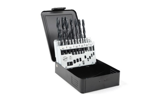 Zestaw wierteł HSS w metalowym pudełku ( 19szt ) 1-10mm