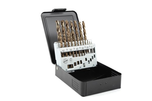 Zestaw wierteł kobaltowych w metalowym pudełku ( 19szt ) 1-10mm