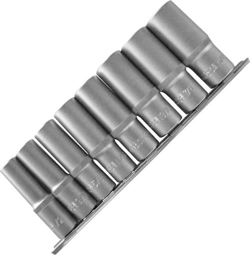 Nasadki długie 6-kątne, 1/2", 1/2"-15/16", 8 szt.
