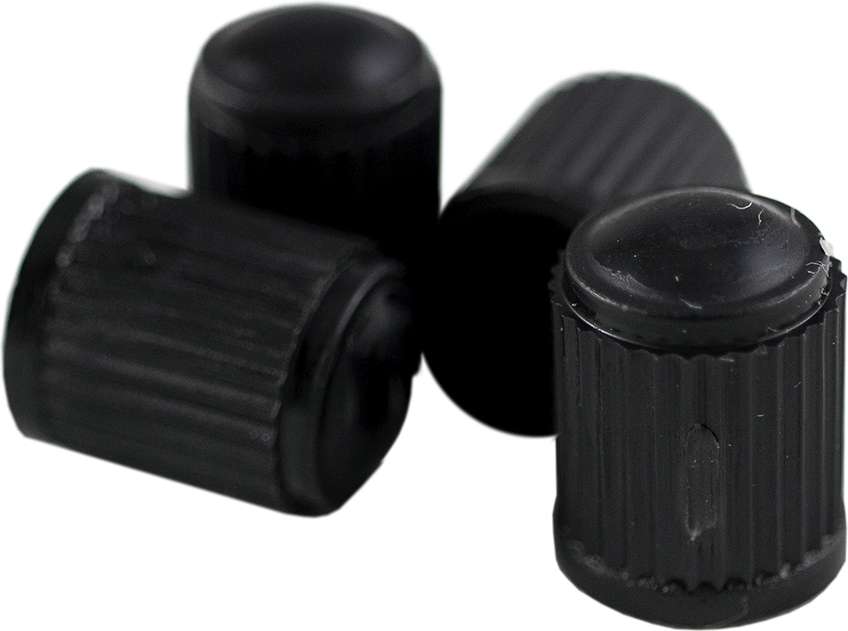 Nakrętki plastikowe do zaworów kół, czarne, 50 szt.