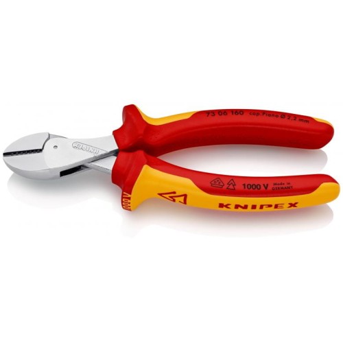 KNIPEX X-Cut®, kompaktowe szczypce do cięcia bocznego, wysokie przełożenie dźwigni