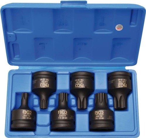 Nasadki udarowe 3/4", Torx T55-T100, 6 szt.