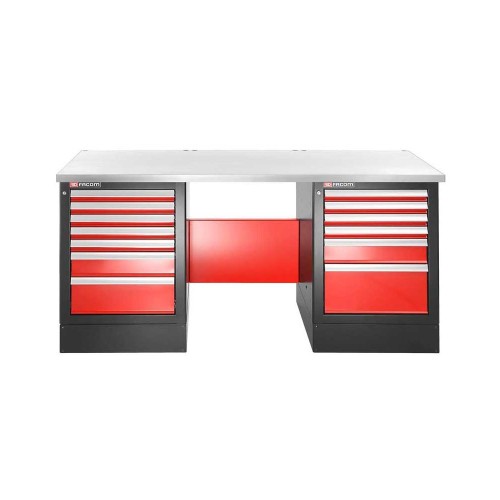 Stół warsztatowy 2 m, blat metalowy, 13 szuflad, wysoki