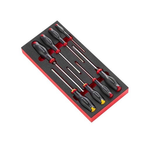 Moduł 8 wkrętaków Protwist® do śrub z rowkiem i śrub Phillips, 3,5 - 8 mm i PH1 - PH2, wkładka piankowa