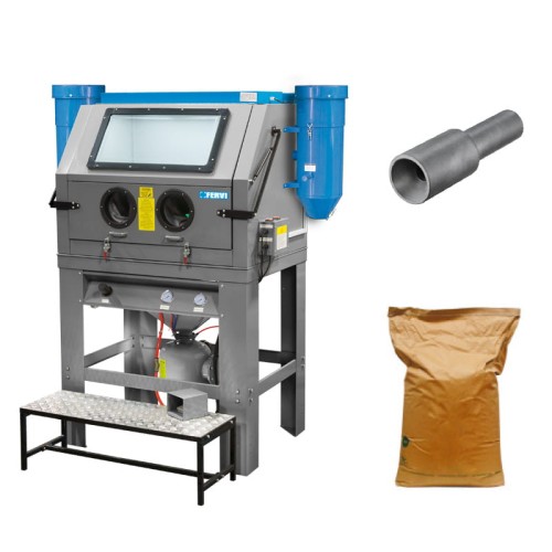 Piaskarka kabinowa ciśnieniowa + korund + dysz kompozytowa (0605 + 0582/36 + U003)