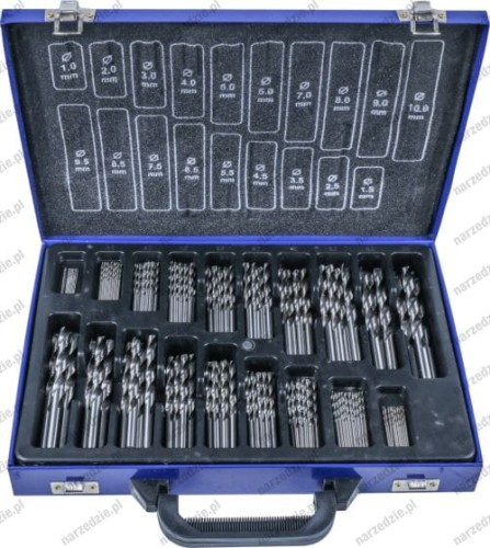 Wiertła HSS, 1-10 mm, 170 szt.