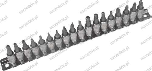 Nasadki trzpieniowe mieszane 1/4", 18 szt.