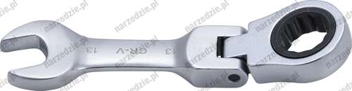 Klucz oczk. płaski krótki 13 mm z grzechotką i przegubem