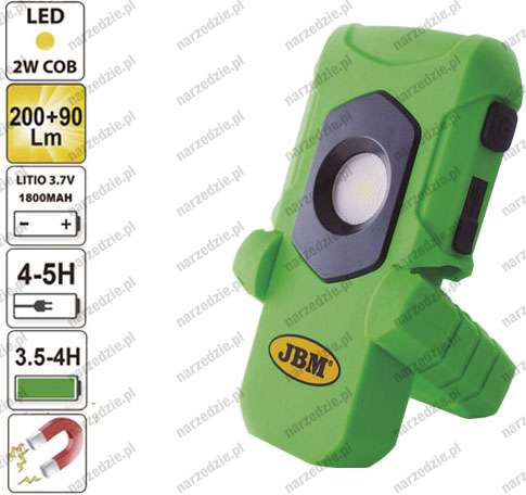 Latarka COB, LED, 180 lm, aku