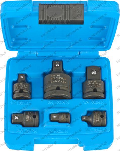 C.206-6KR Adaptery udarowe 1/4"-3/4", 6 cz.