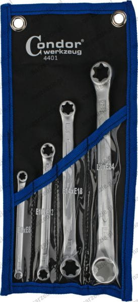C.4401 Klucze oczkowe Torx E6-E24, 4 szt.
