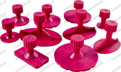 D.13844 Zestaw do usuwania wgnieceń, 10 grzybków-adapterów