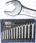 B.8914 Klucze płasko oczk. z opcją grzechotki 8-21 mm, 13 szt.