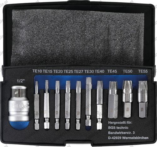 B.9170 Wykrętaki trzpieniowe Torx T10-T55, 11 szt.