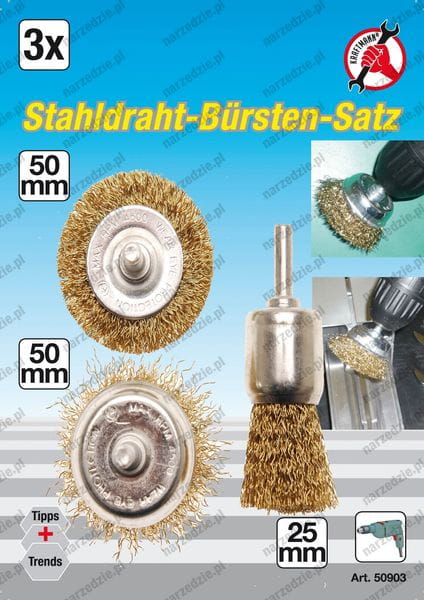 B.50903 Szczotki druciane, 3 szt.