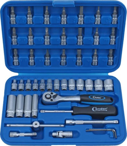 47 Narzędzi 1/4", 12-kątne