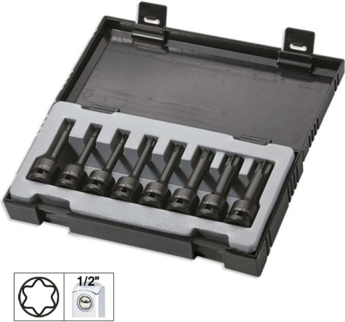 Nasadki udarowe 1/2", Torx T25-T70, 8 szt.