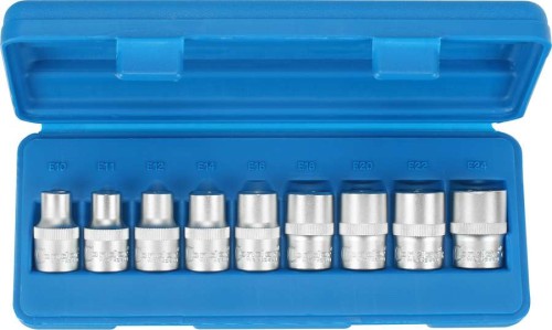 Nasadki Torx E10-E24, 1/2", 9 szt.