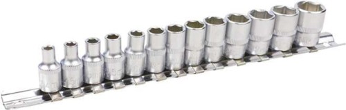 Nasadki 6-kątne, 1/4", 4-14 mm, 13 szt.