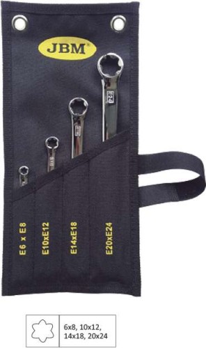 Klucze oczkowe Torx E6-E24, 4 szt.