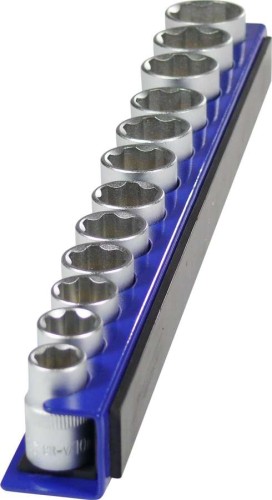 Szyna magnetyczna na nasadki 1/2", 10 klipsów
