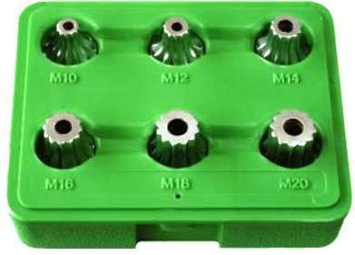Nasadki wielowpust M10-M20, 6 szt.