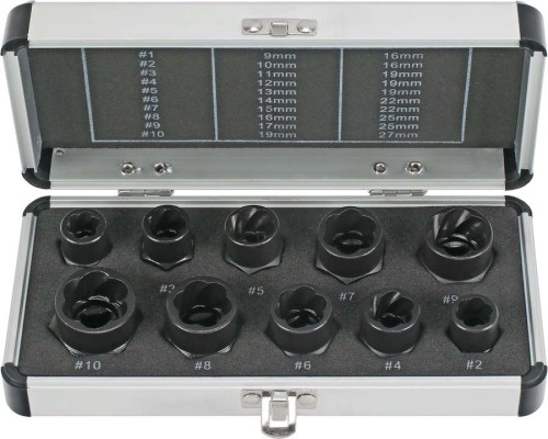 Nasadki wykrętaki 9-19 mm, 10 szt.