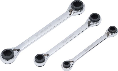 Klucze oczkowe 8-19 mm z grzechotką 3 szt. podwójne