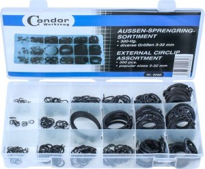 Pierścienie segera zewnętrzne, 300 szt., 3-32 mm