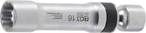 Nasadka do świec 16 mm, 3/8", 100 mm, 12-kąt, zacisk sprężynowy