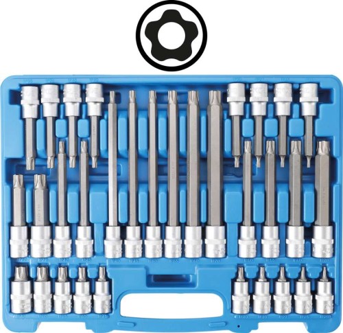 Nasadki pięciokątne TS20-TS70, 1/2", 32 el.