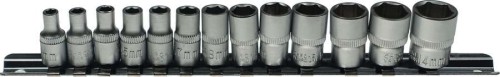 Nasadki 6-kątne, 1/4", 4-14 mm, 13 szt.