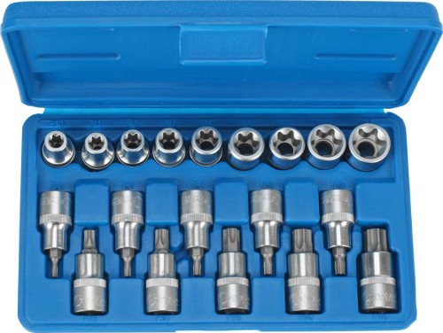 Nasadki Torx E10-E24 i T30-T70, 19 szt.