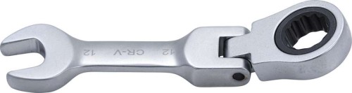 Klucz oczk. płaski. krótki 12 mm z grzech i przegubem