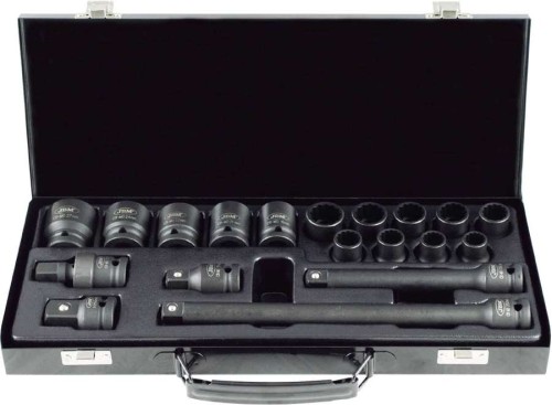 Nasadki udarowe 1/2", 10-27 mm, 18 szt., 12-kątne