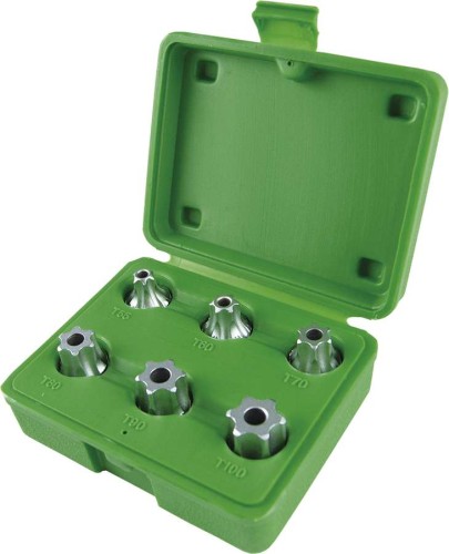 Nasadki Torx z otworem T55-T100, 1/2", 6 szt.