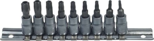 Nasadki Torx z otworem T10-T50, 9 szt.